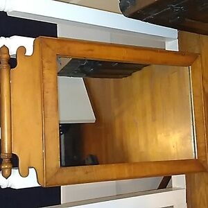 Antique wooden hanging mirror unique design